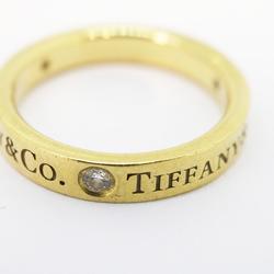 Tiffany ring flat band 3PD diamond K18YG yellow gold ladies