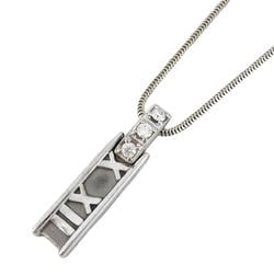 Tiffany Necklace Atlas 3PD Diamond K18WG White Gold Ladies