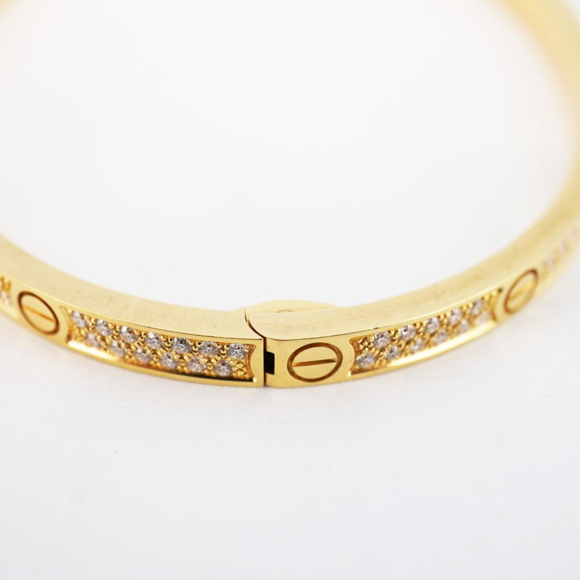 Cartier Bracelet Pavé Love Diamond K18YG Yellow Gold Women's