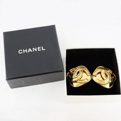 Chanel Earrings Coco Mark Diamond Shape GP Plated Gold 94P Women's