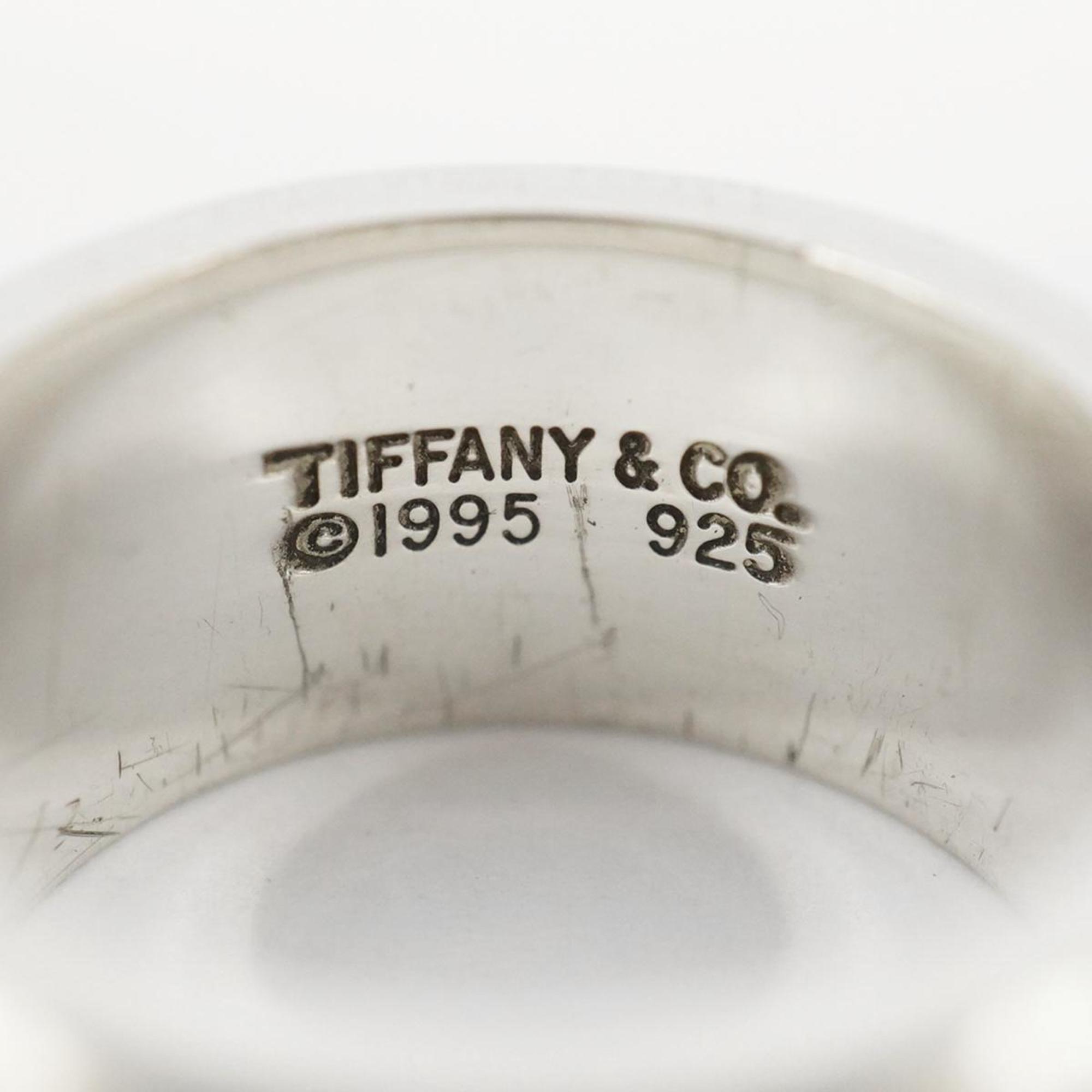 Tiffany Ring Grooved Double Line 925 Silver Ladies