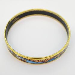 Hermes Bangle, Enamel PM, GP Plated, Cloisonne, Gold, Multicolor, Women's