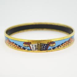 Hermes Bangle, Enamel PM, GP Plated, Cloisonne, Gold, Multicolor, Women's