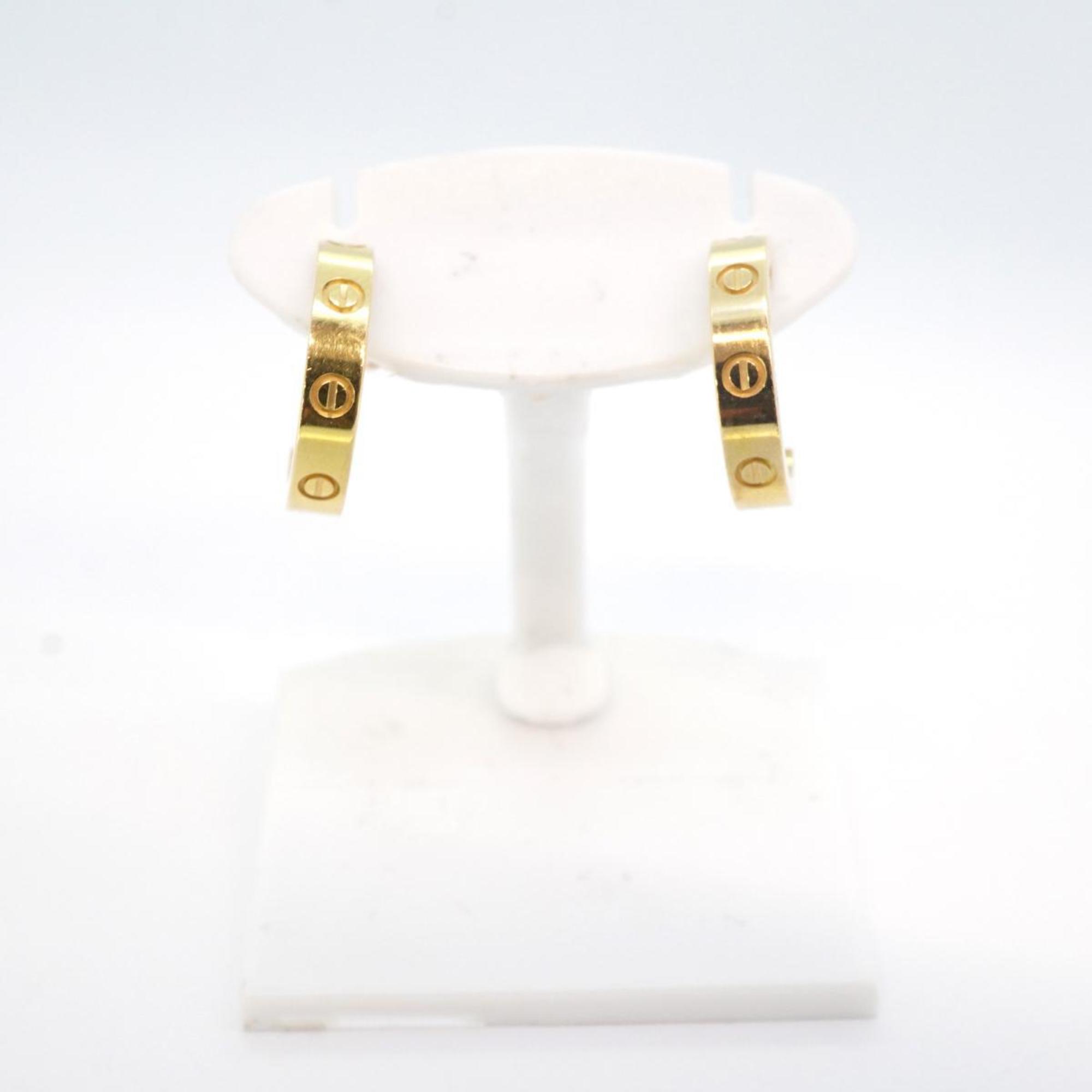 Cartier Love Hoop Earrings K18YG Yellow Gold Ladies