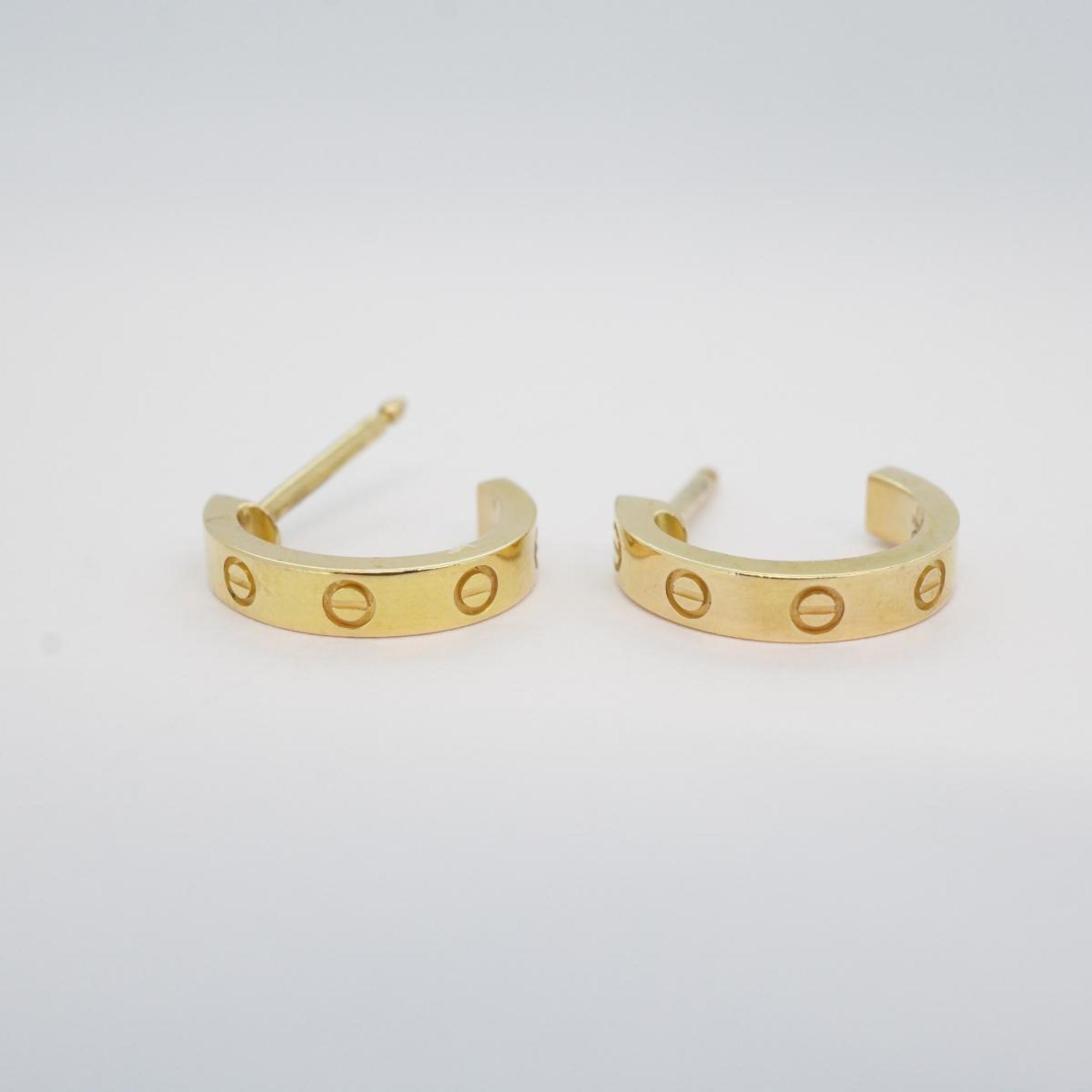 Cartier Love Hoop Earrings K18YG Yellow Gold Ladies