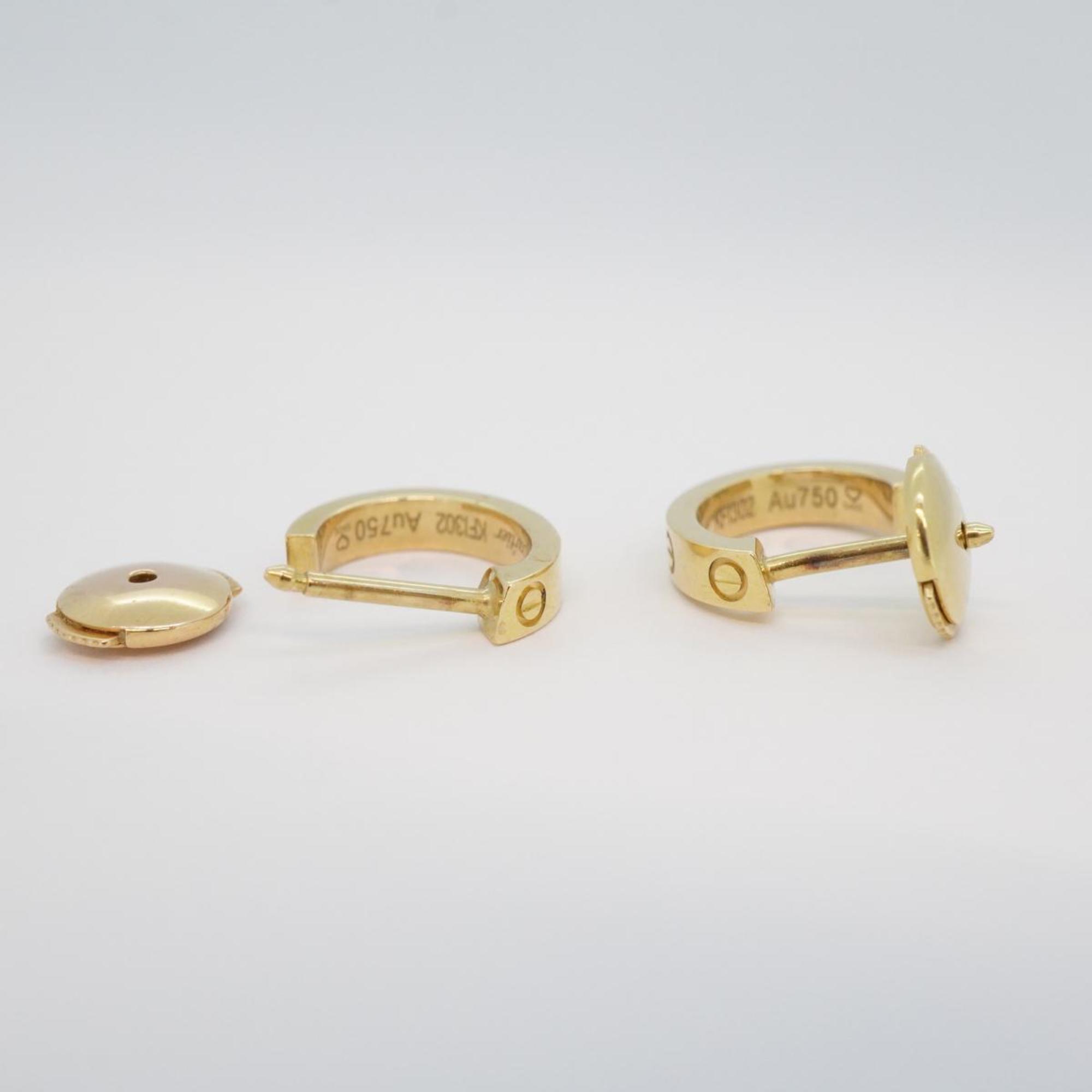 Cartier Love Hoop Earrings K18YG Yellow Gold Ladies