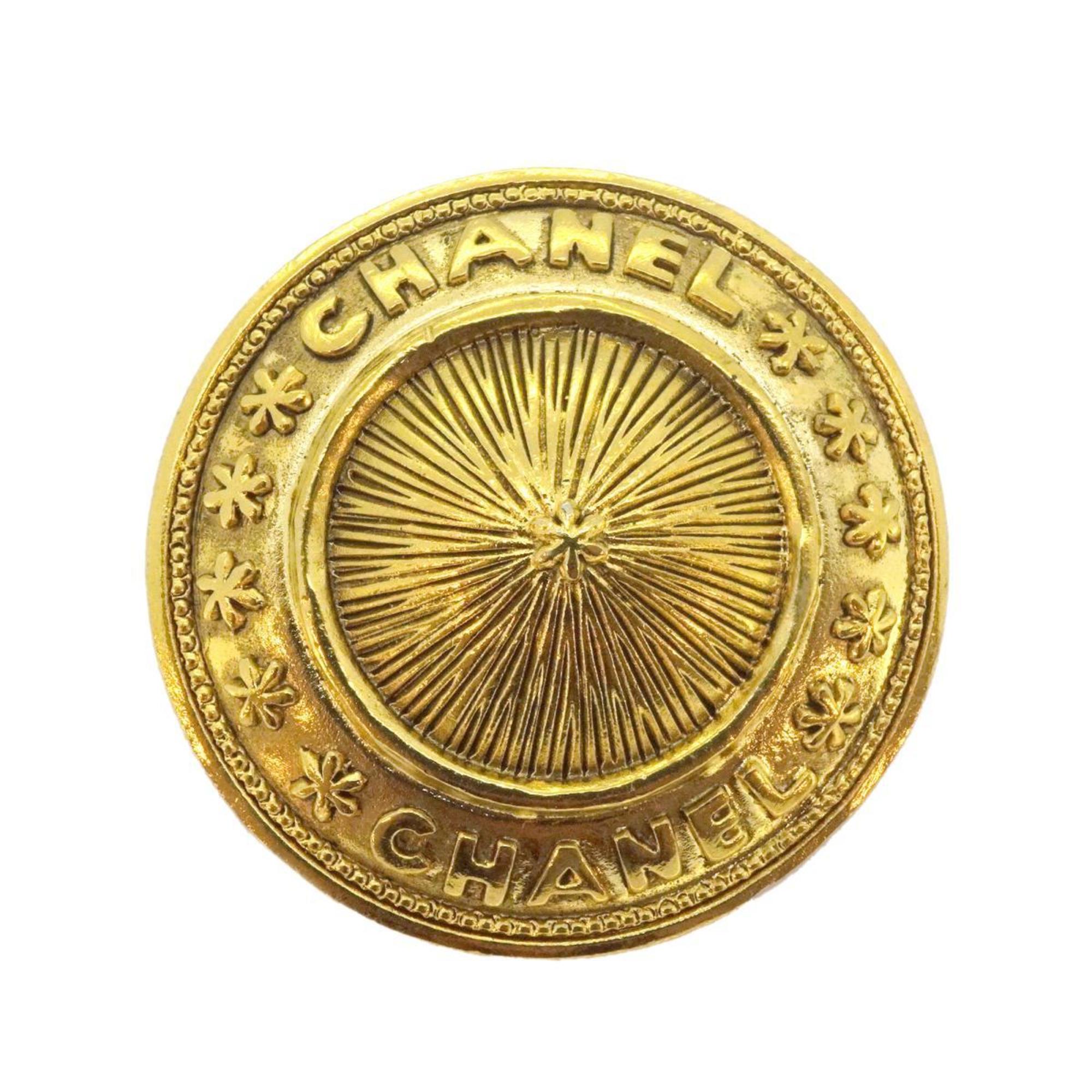 Chanel Brooch Circle GP Plated Gold Ladies