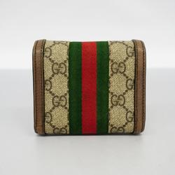 Gucci Tri-fold Wallet Ophidia 523174 Brown Beige Women's