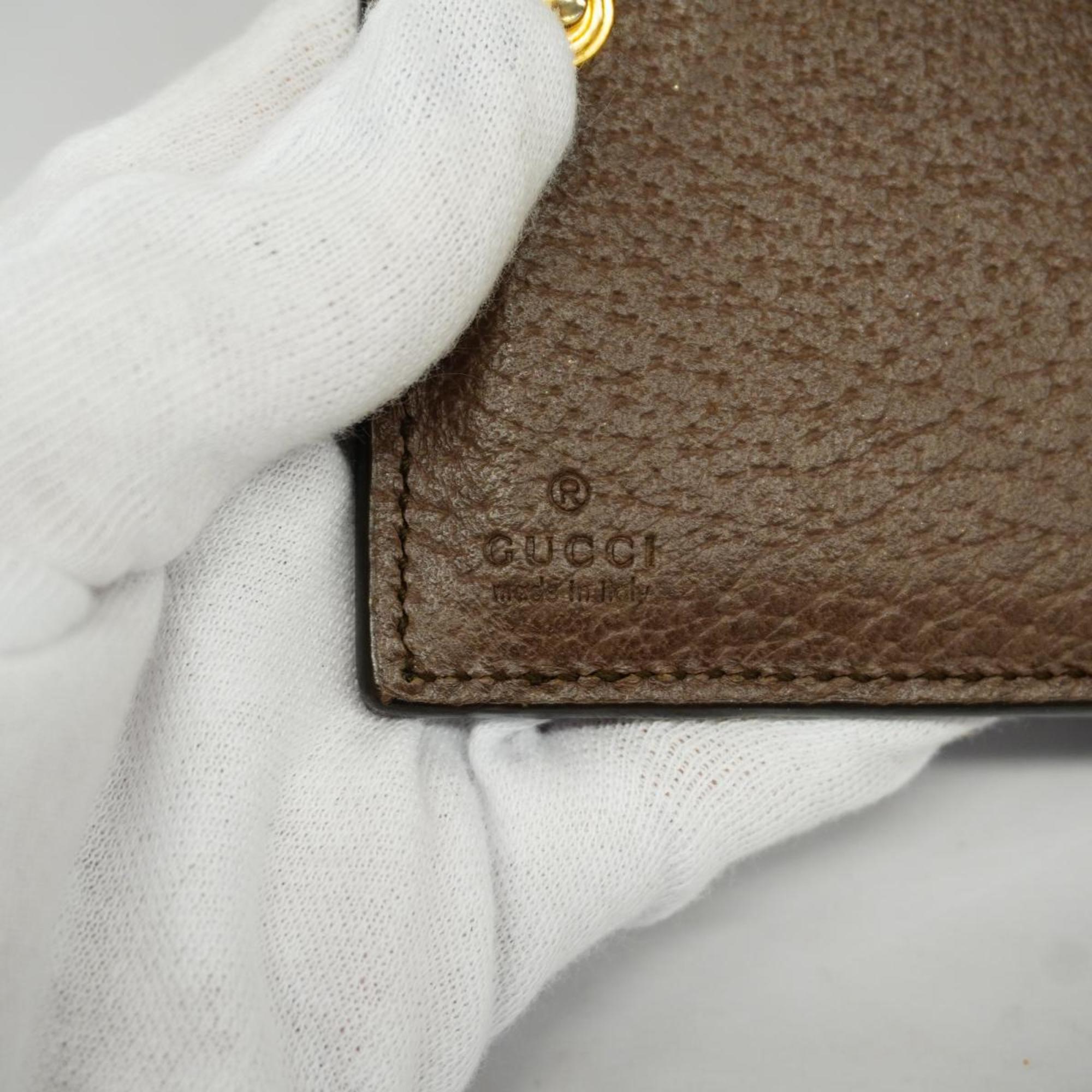 Gucci Tri-fold Wallet Ophidia 523174 Brown Beige Women's