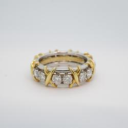 Tiffany Ring Jean Schlumberger 16PD Diamond K18YG Yellow Gold Pt950 Platinum Women's