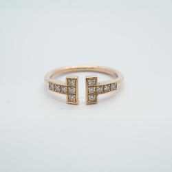 Tiffany Ring T Wire Diamond K18PG Pink Gold Women's