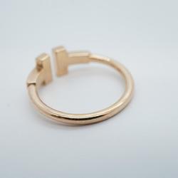 Tiffany Ring T Wire Diamond K18PG Pink Gold Women's