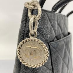 Chanel Tote Bag Reproduction Caviar Skin Black Women's