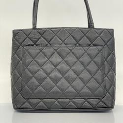 Chanel Tote Bag Reproduction Caviar Skin Black Women's