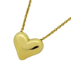 Tiffany Necklace Pinched Heart K18YG Yellow Gold Women's