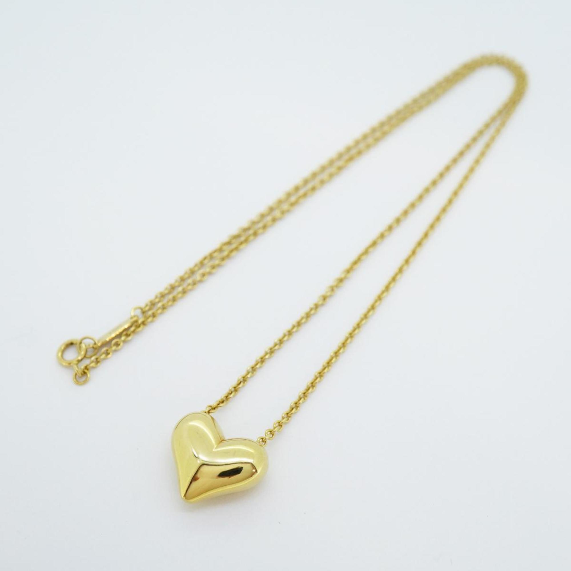 Tiffany Necklace Pinched Heart K18YG Yellow Gold Women's