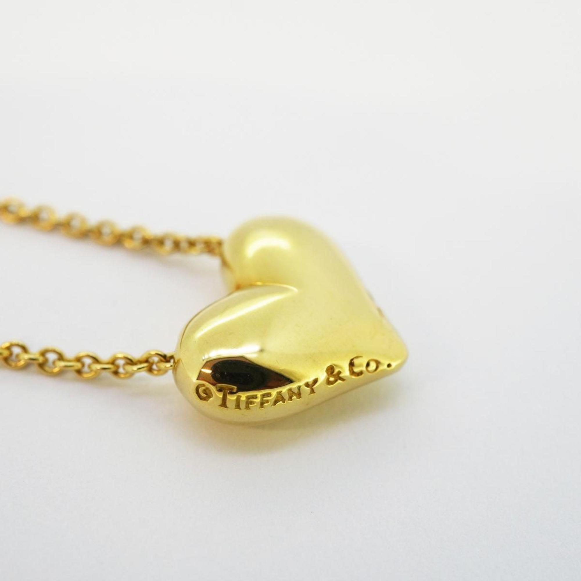 Tiffany Necklace Pinched Heart K18YG Yellow Gold Women's