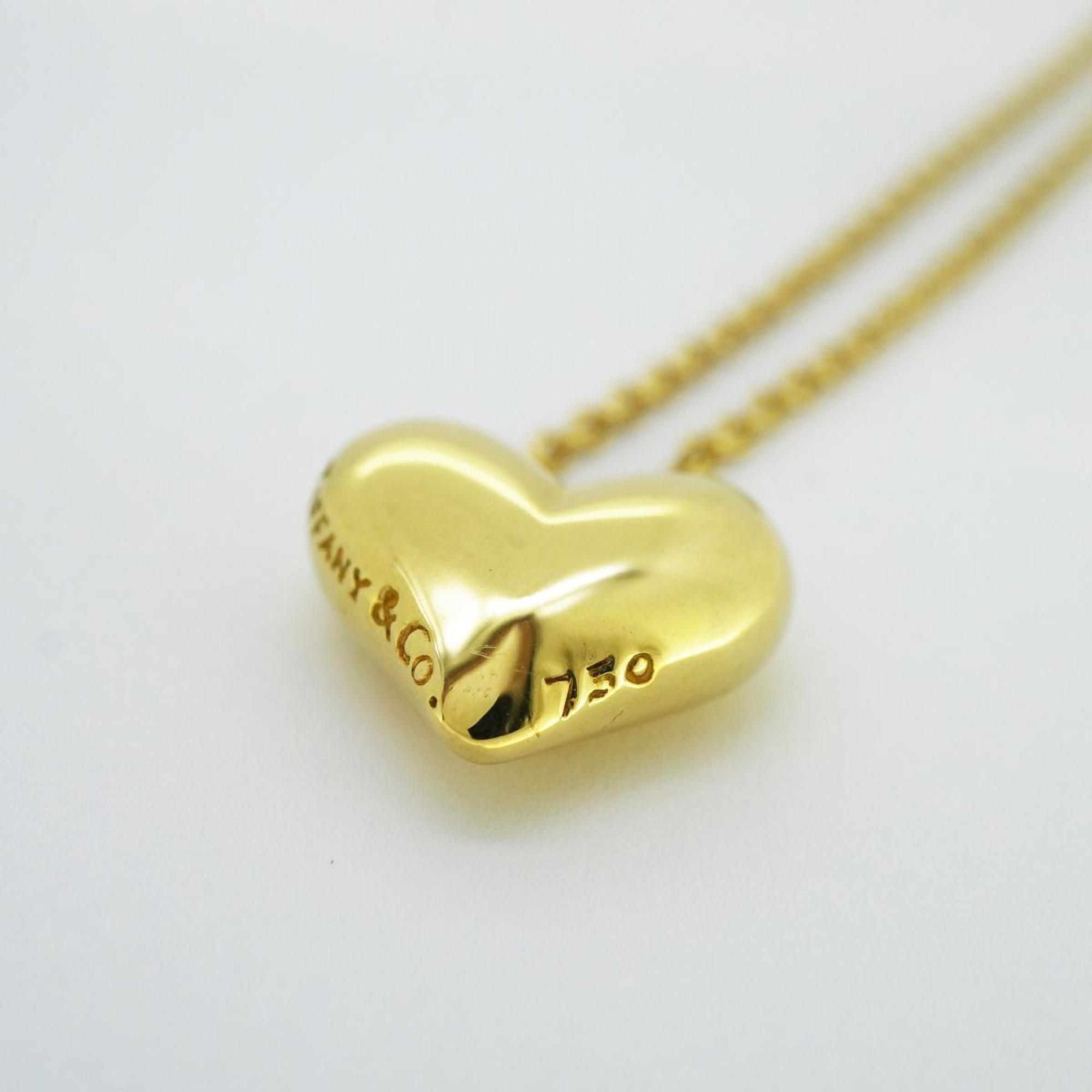 Tiffany Necklace Pinched Heart K18YG Yellow Gold Women's