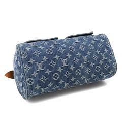 Louis Vuitton LOUIS VUITTON Monogram Denim Neo Speedy Handbag Canvas Leather Blue M95019