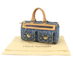 Louis Vuitton LOUIS VUITTON Monogram Denim Neo Speedy Handbag Canvas Leather Blue M95019