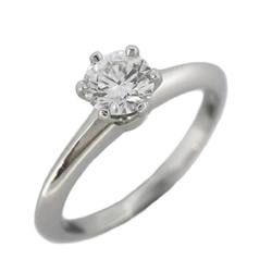 Tiffany Ring Solitaire 1PD Diamond Pt950 Platinum 0.34ct Ladies