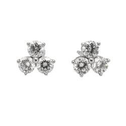 Tiffany Earrings 3PD Diamond Pt950 Platinum Ladies