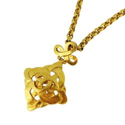 Chanel Necklace Coco Mark Diamond Shape GP Plated Gold 97P Women's