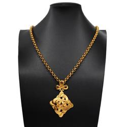 Chanel Necklace Coco Mark Diamond Shape GP Plated Gold 97P Women's