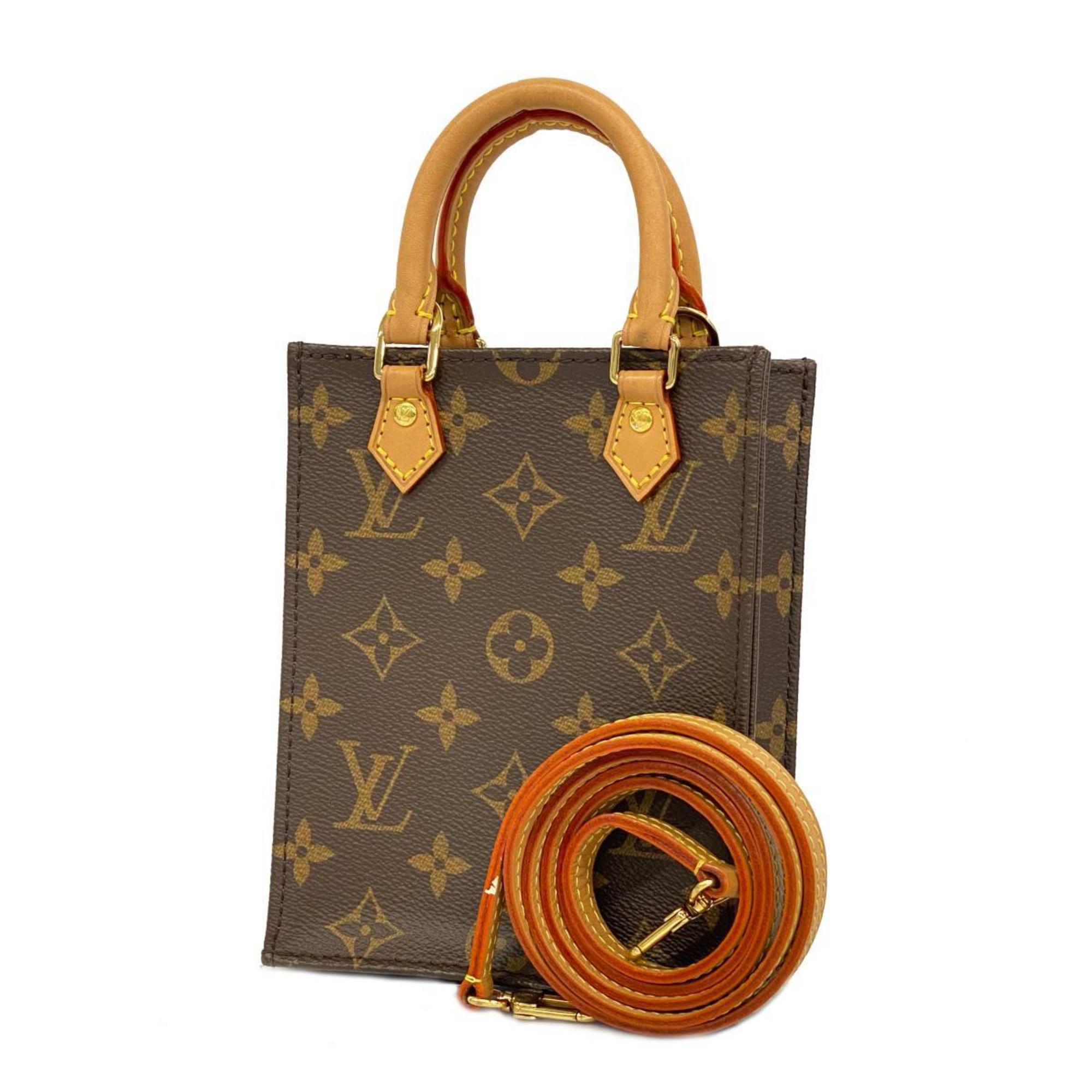 Louis Vuitton Shoulder Bag Monogram Petite Sac Plat M81295 Brown Women's