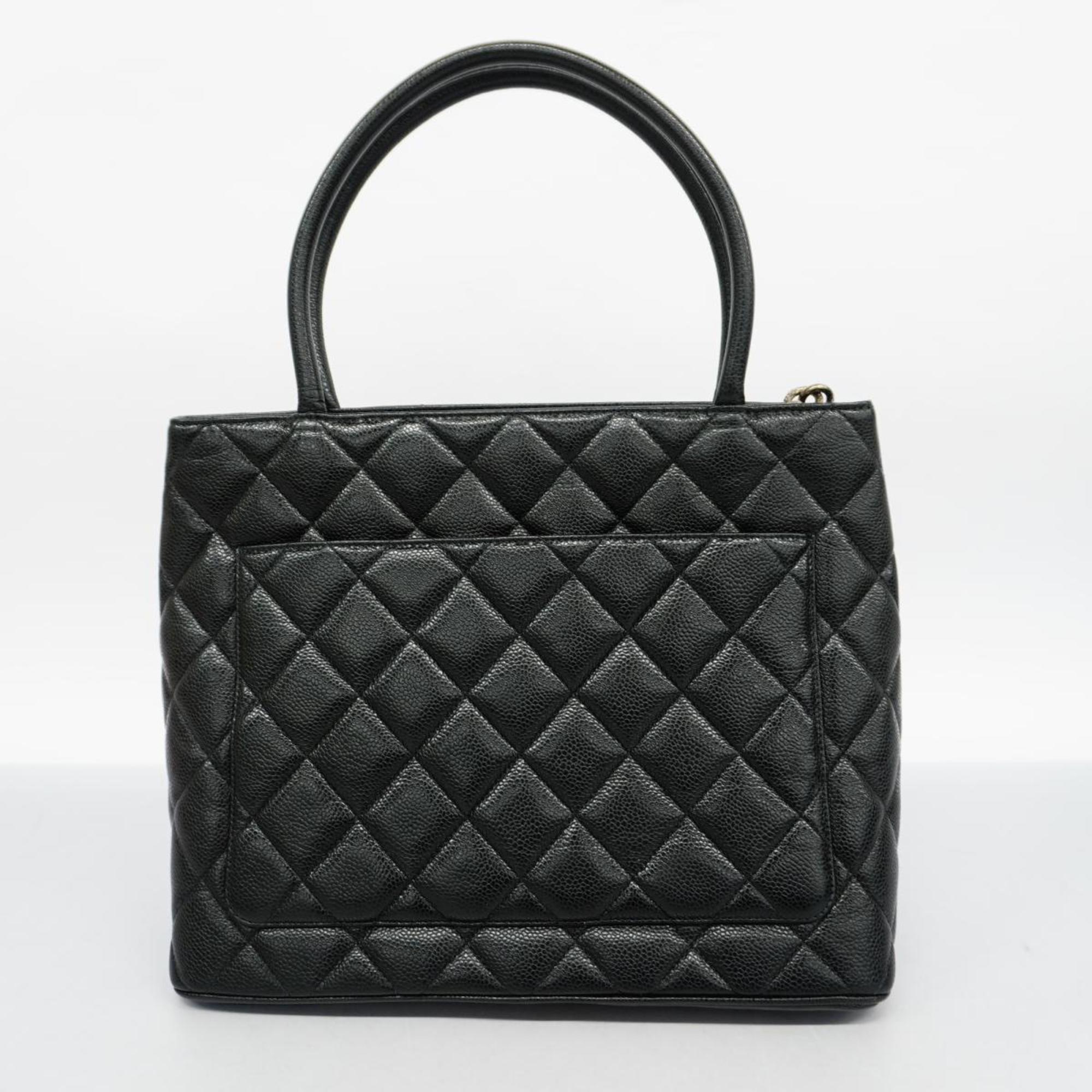 Chanel Tote Bag Reproduction Caviar Skin Black Women's