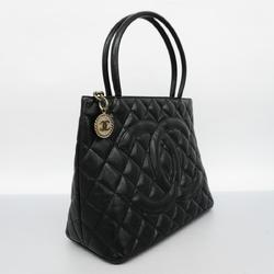 Chanel Tote Bag Reproduction Caviar Skin Black Women's