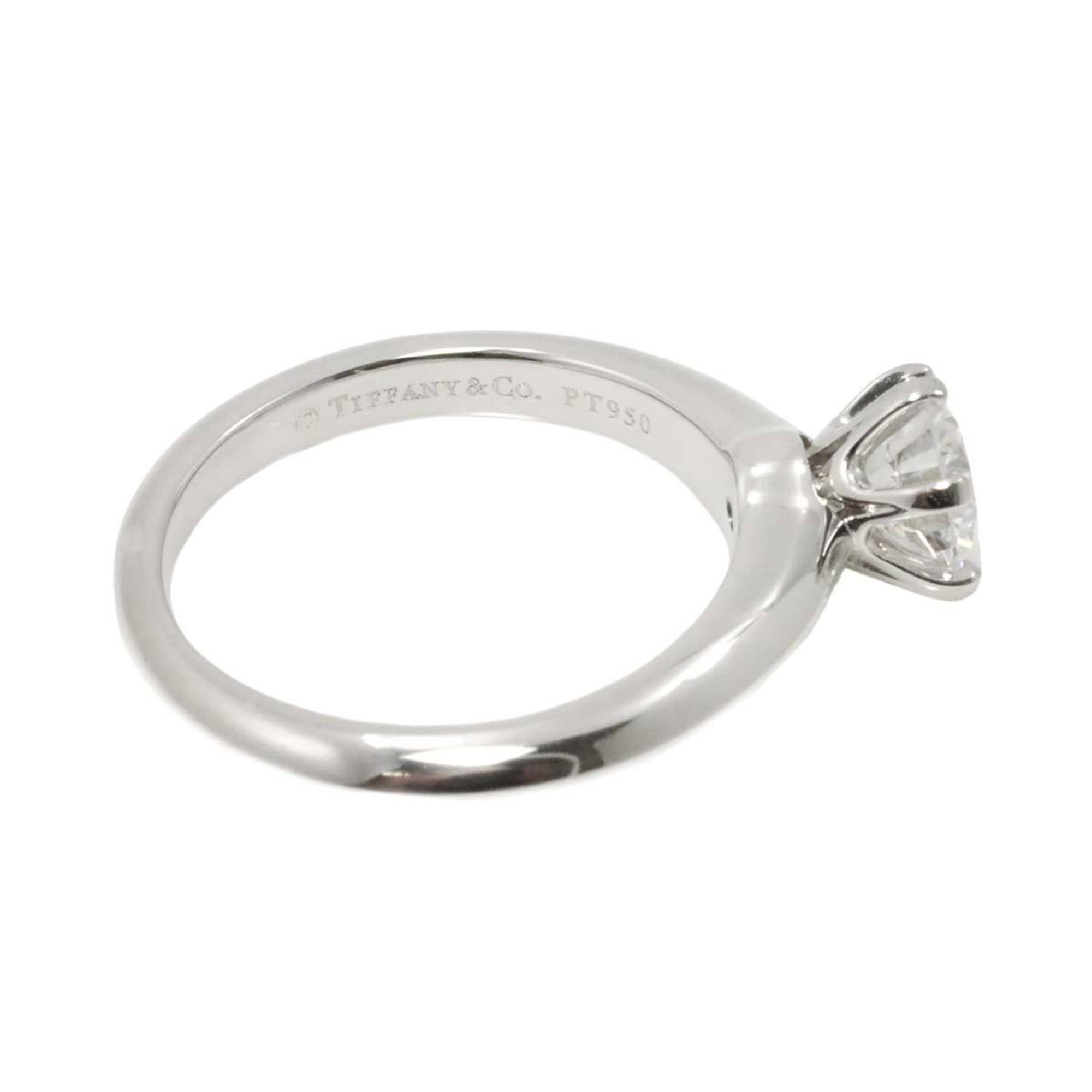 Tiffany & Co. Solitaire Diamond 0.74ct E VS1 EX Ring Pt Platinum