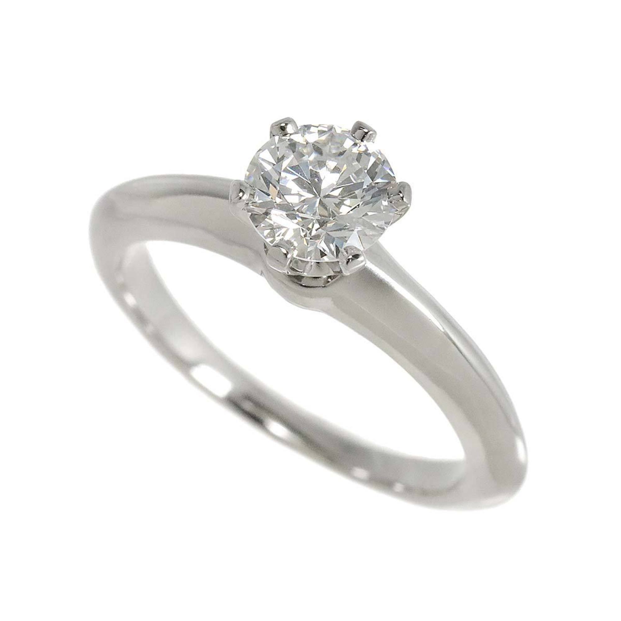 Tiffany & Co. Solitaire Diamond 0.74ct E VS1 EX Ring Pt Platinum