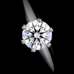 Tiffany & Co. Solitaire Diamond 0.74ct E VS1 EX Ring Pt Platinum