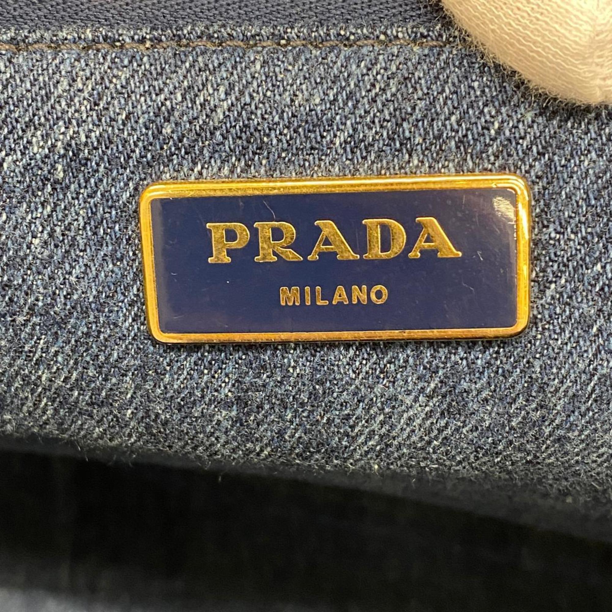 Prada tote bag canapa denim blue ladies