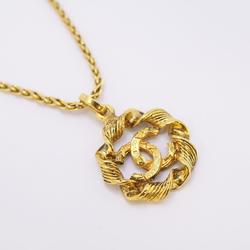 Chanel Necklace Coco Mark Circle GP Plated Gold Women's