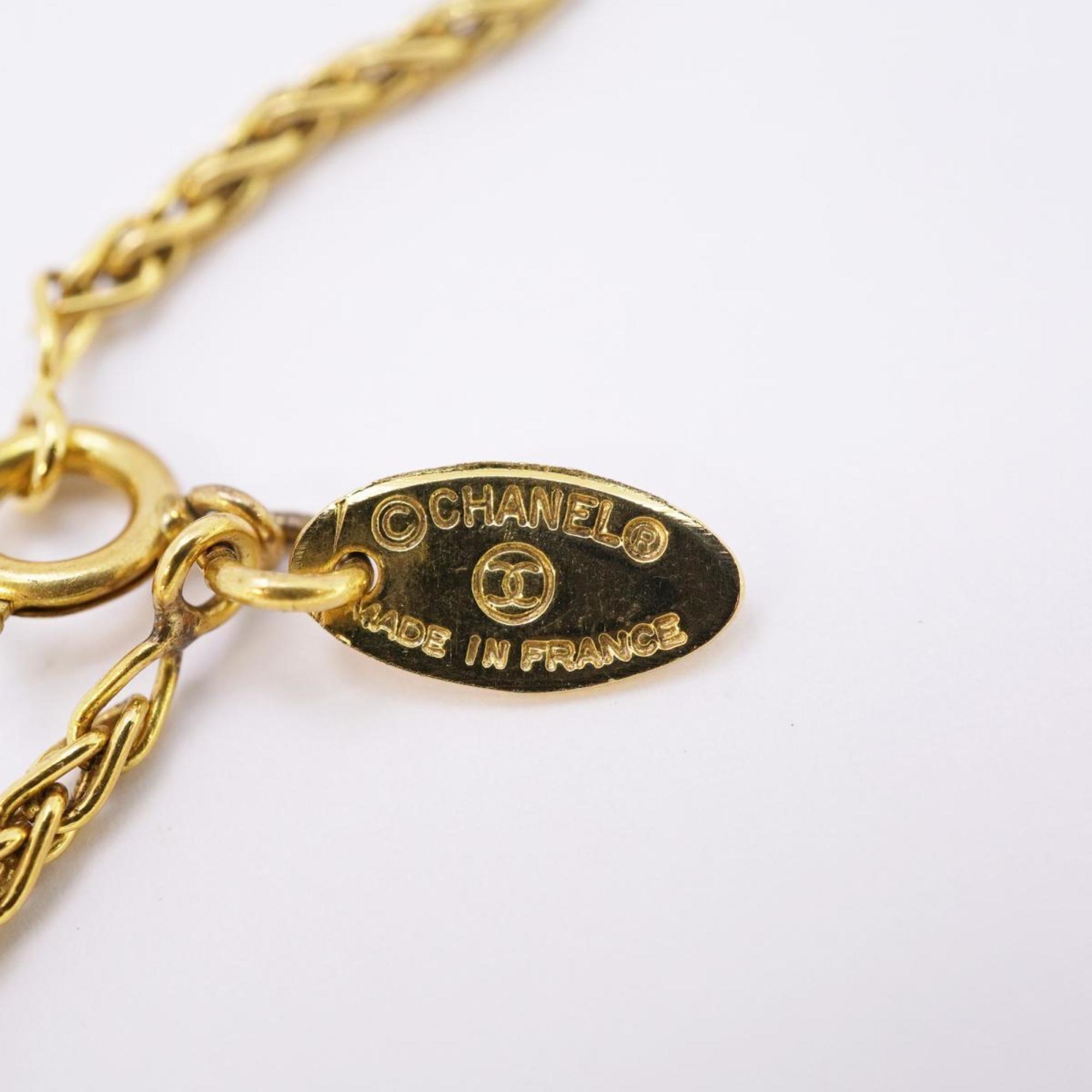 Chanel Necklace Coco Mark Circle GP Plated Gold Women's