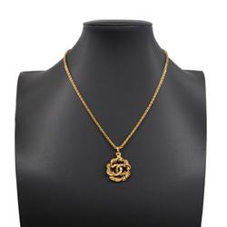 Chanel Necklace Coco Mark Circle GP Plated Gold Women's