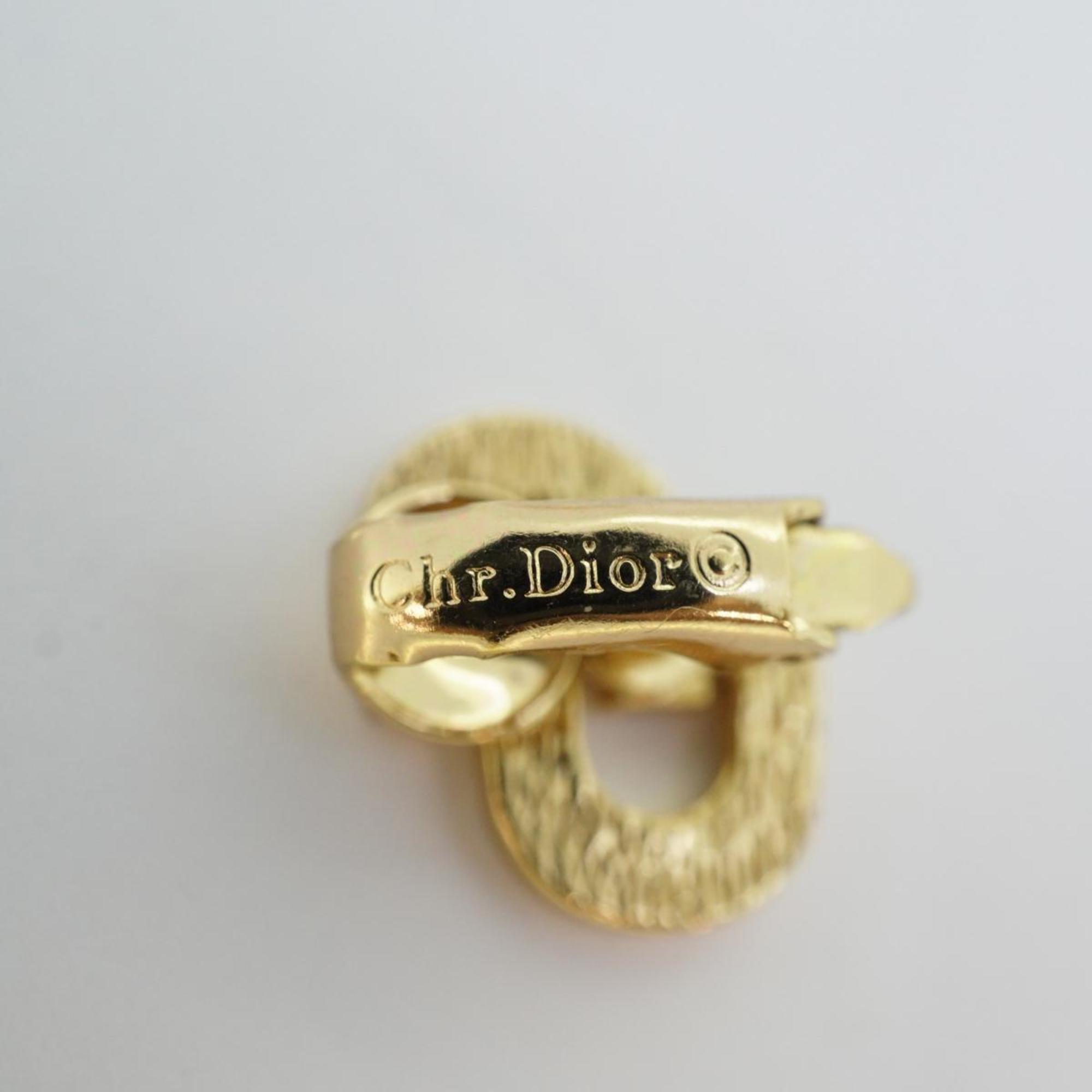 Christian Dior Earrings CD GP Plated Gold Women's