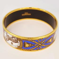 Hermes Bangle, GM enamel, horse, GP plating, cloisonné, gold, multi-color, for women