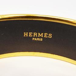 Hermes Bangle, GM enamel, horse, GP plating, cloisonné, gold, multi-color, for women