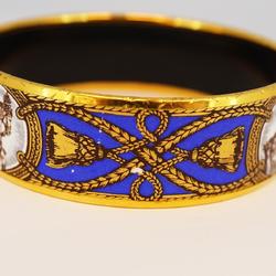 Hermes Bangle, GM enamel, horse, GP plating, cloisonné, gold, multi-color, for women