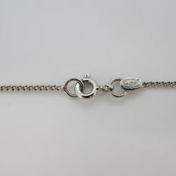 Chanel Necklace Coco Mark Camellia Metal Silver White Black 05P Women's