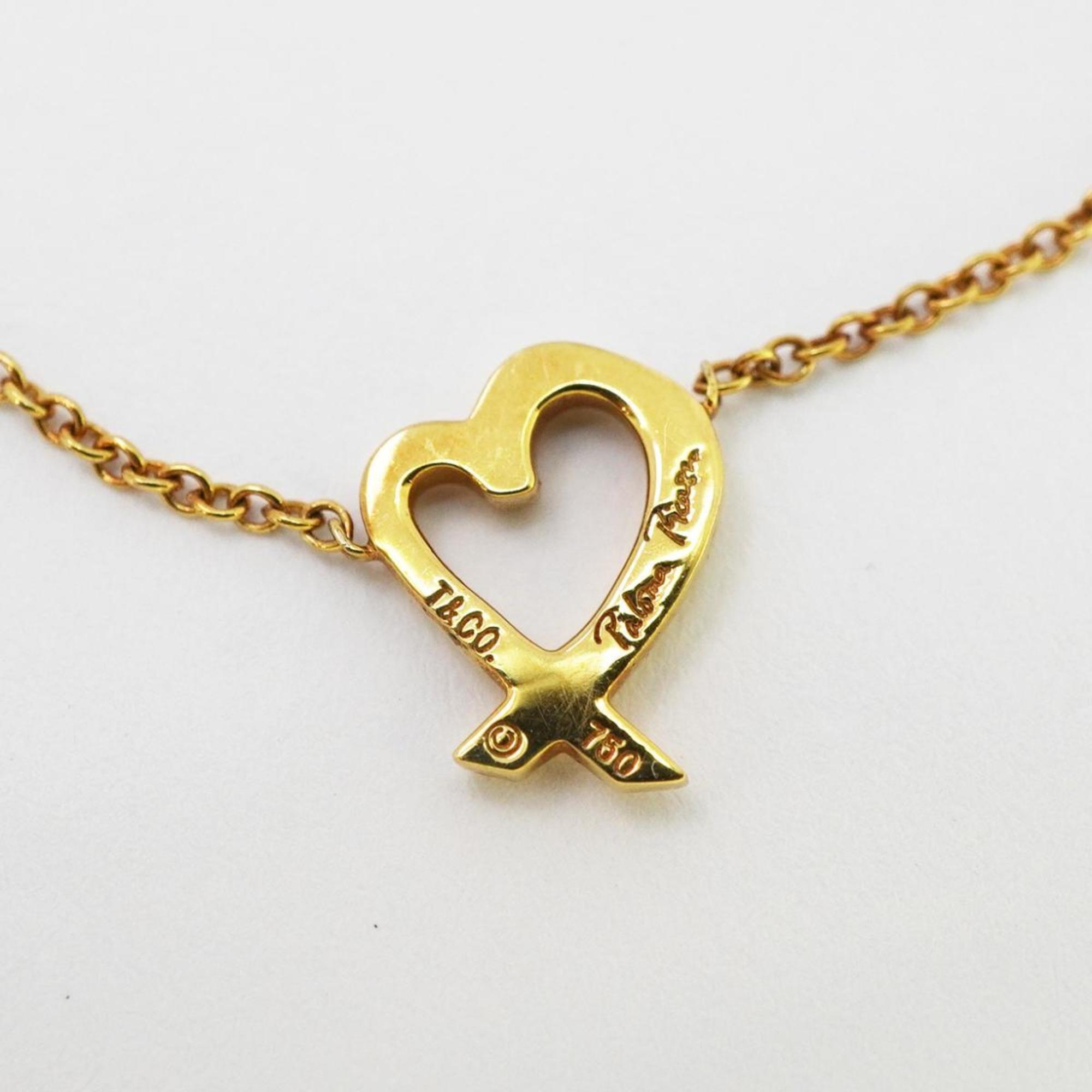 Tiffany Necklace Loving Heart K18YG Yellow Gold Women's