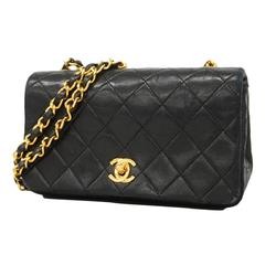 Chanel Shoulder Bag Matelasse Chain Lambskin Black Women's