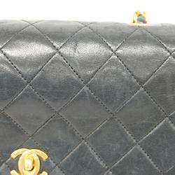 Chanel Shoulder Bag Matelasse Chain Lambskin Black Women's