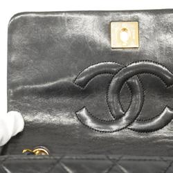 Chanel Shoulder Bag Matelasse Chain Lambskin Black Women's