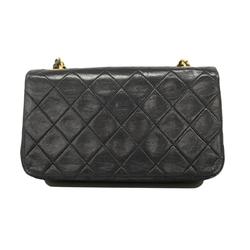 Chanel Shoulder Bag Matelasse Chain Lambskin Black Women's