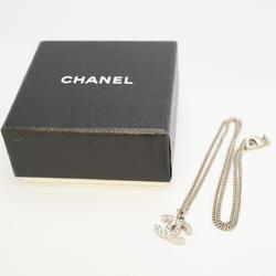 Chanel Necklace Coco Mark Rhinestone Metal Silver F12V Women's