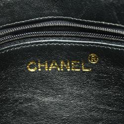 Chanel Shoulder Bag with Matelasse Chain Lambskin Black Women's